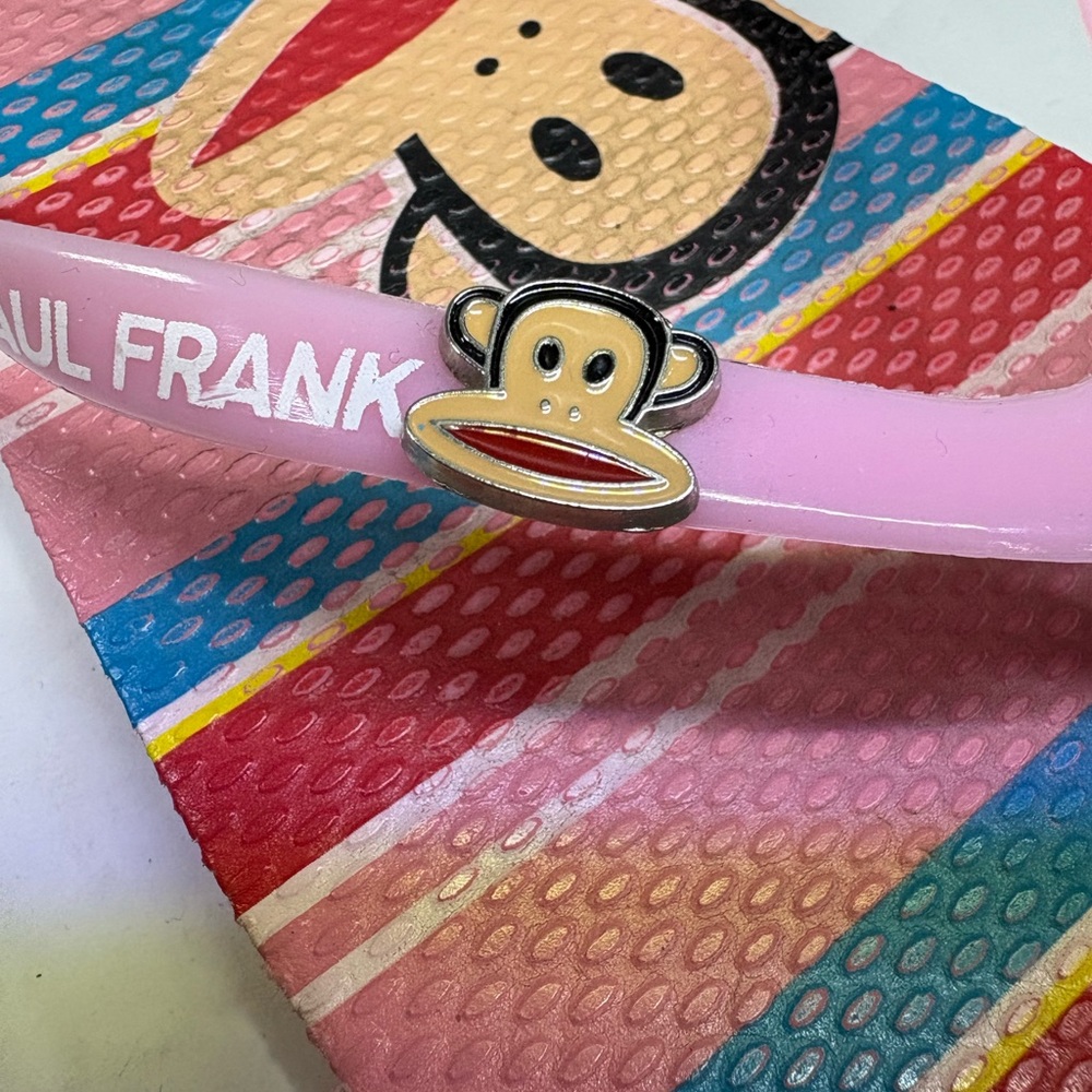 Paul Frank Vintage Flip Flops Women’s 7.5 Pink with Paul Frank Charm Accent - Picture 6 of 8